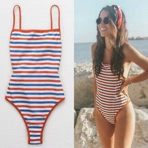 Aerie Swim One-piece Striped Adjustable Suit